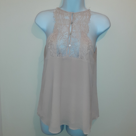 Naked Zebra Peach Blouse with Lace. ๐จ๐ฆ Size M - Picture 2 of 8
